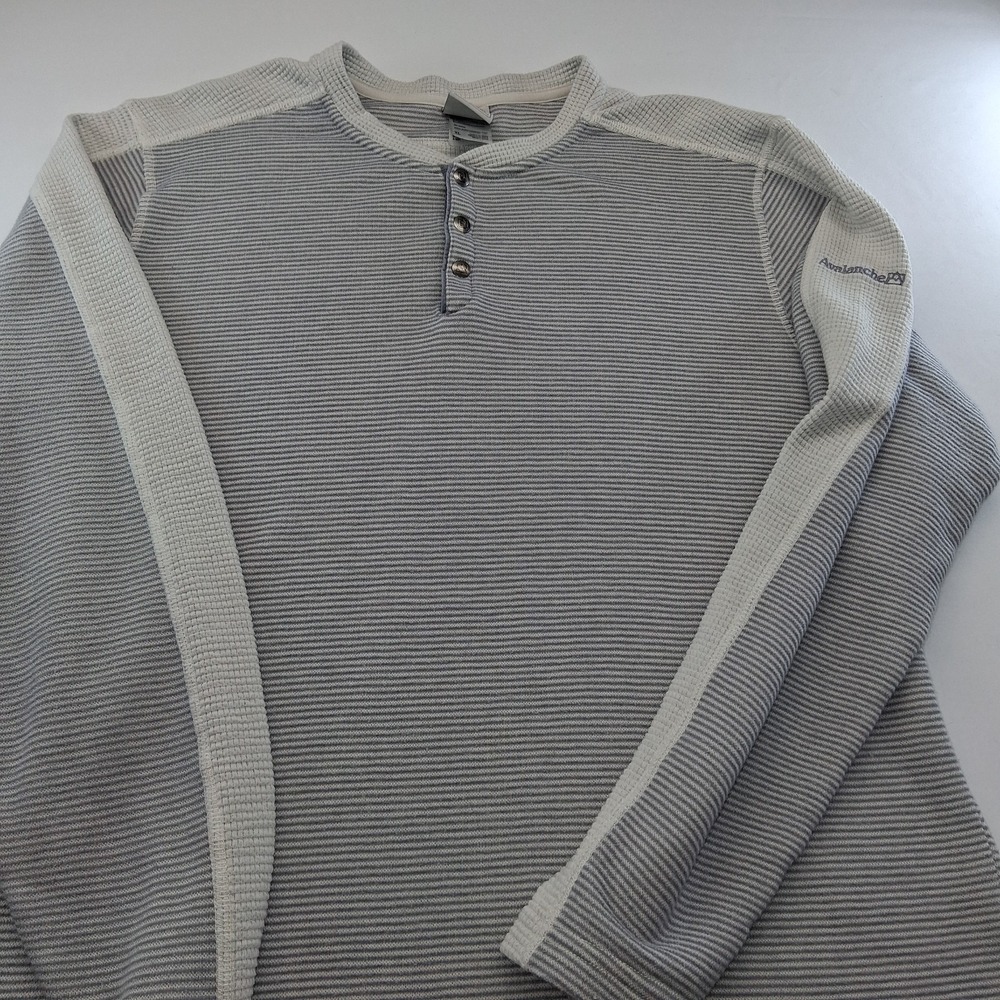 Avalanche Performance Shirt Mens XL Gray Striped Long Sleeve
